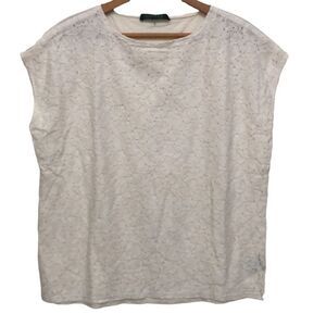 LAUREN RALPH Lauren Top, Cream Size M